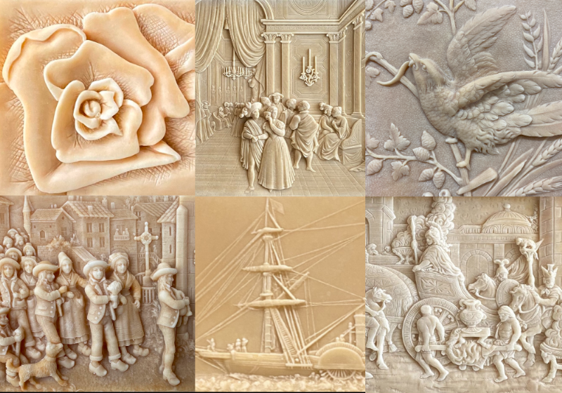 Scène historique française en bas-relief, sculpture murale classique détails architecture